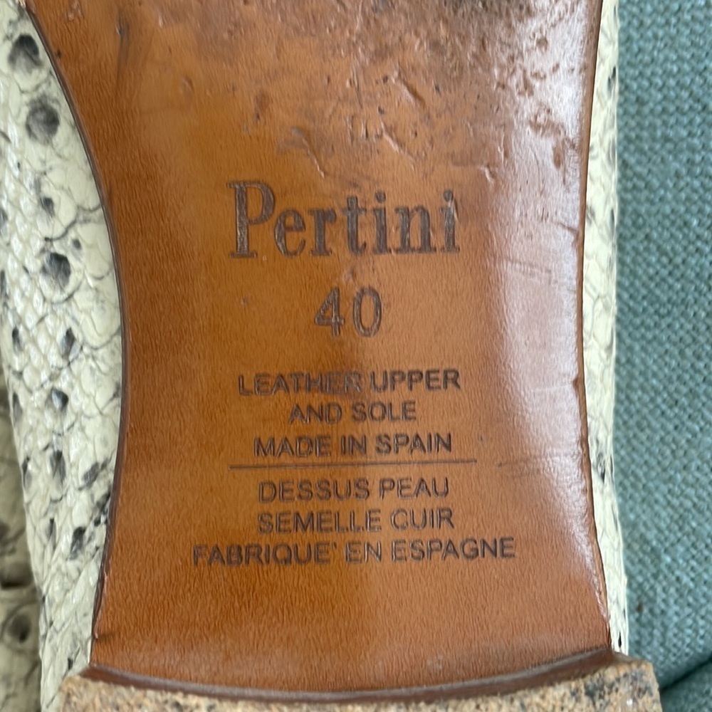 Pertini Leather Snakeskin Pattern Loafer - Picture 8 of 16
